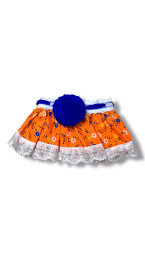 Bandana de Zaraza Naranja Neón con Mota Azul