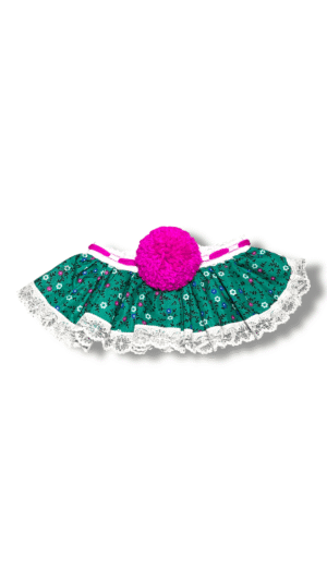 Bandana de Zaraza Turquesa con Mota Fucsia