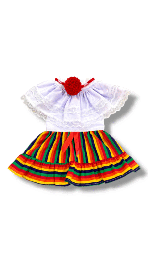 Pollera Tumba Hombre Tradicional con Mota Roja